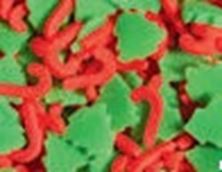 Picture of CHRISTMAS SUGAR TREES AND CANDY CANE SPRINKLES X 1 GRAM MINI